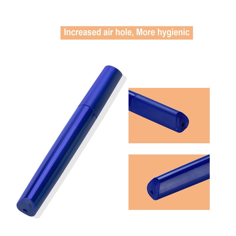 Hiyoo Travel Toothbrush Case, Portable Toothbrush Cover Container Storage Container, Breathable Design with Air Hole More Tube for Travel Hiking Camping and Business Trip (Deep Blue) - Image 3